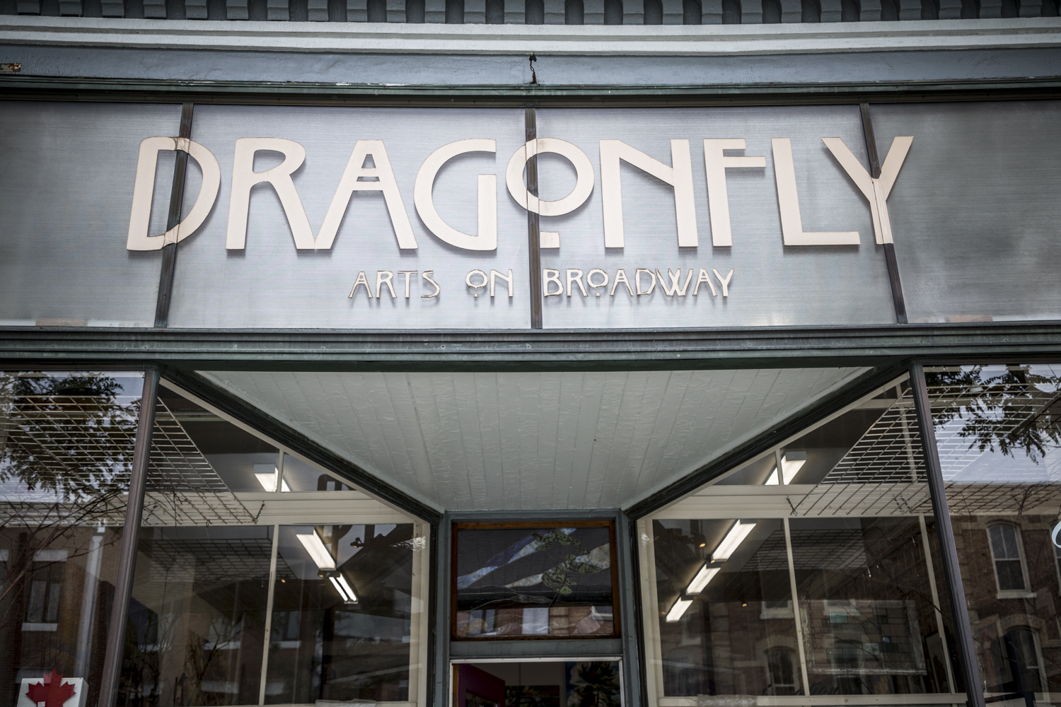 Dragonfly Arts on Broadway storefront in Dufferin County.