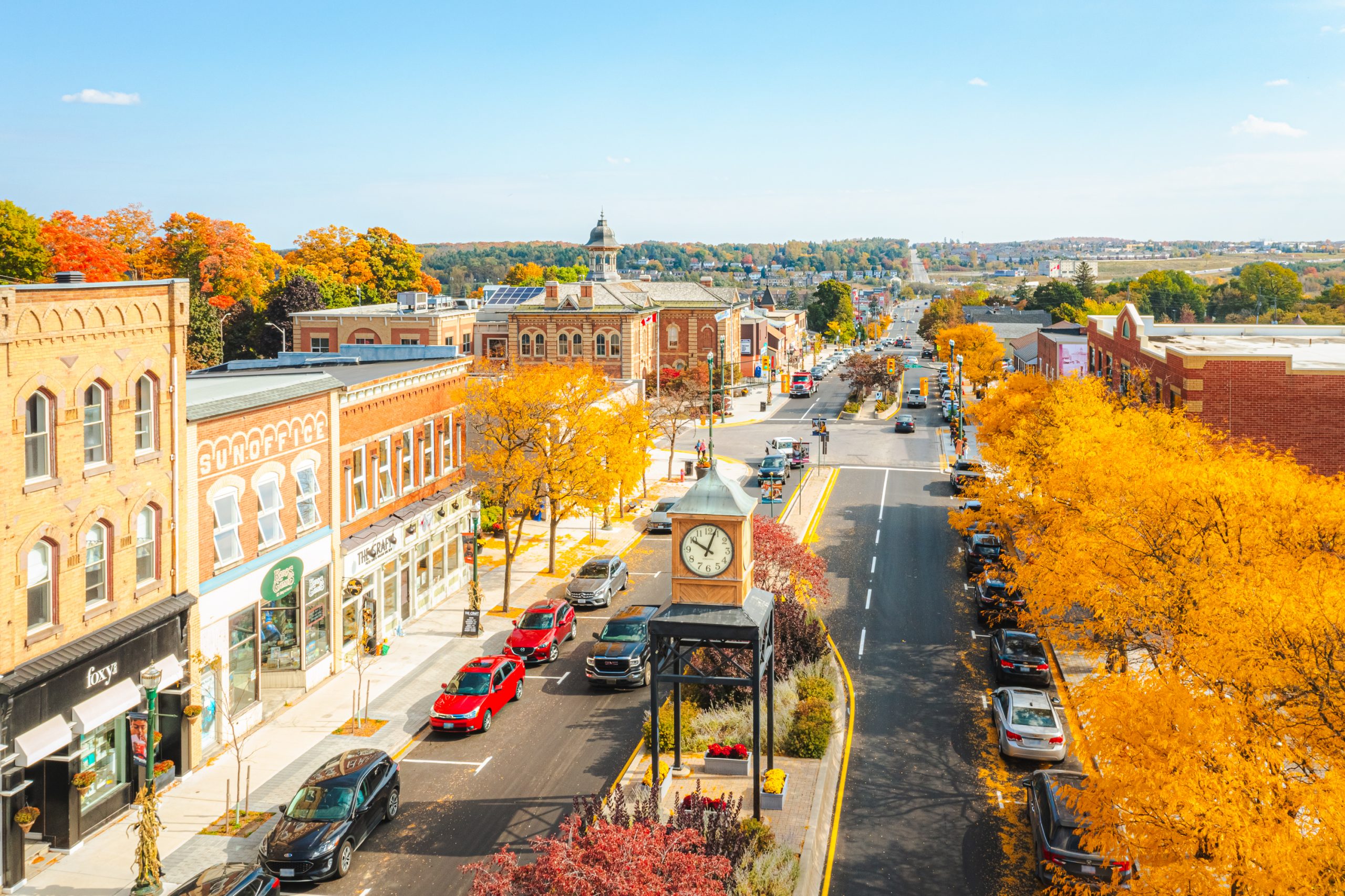 Broadway in Orangeville during the fall