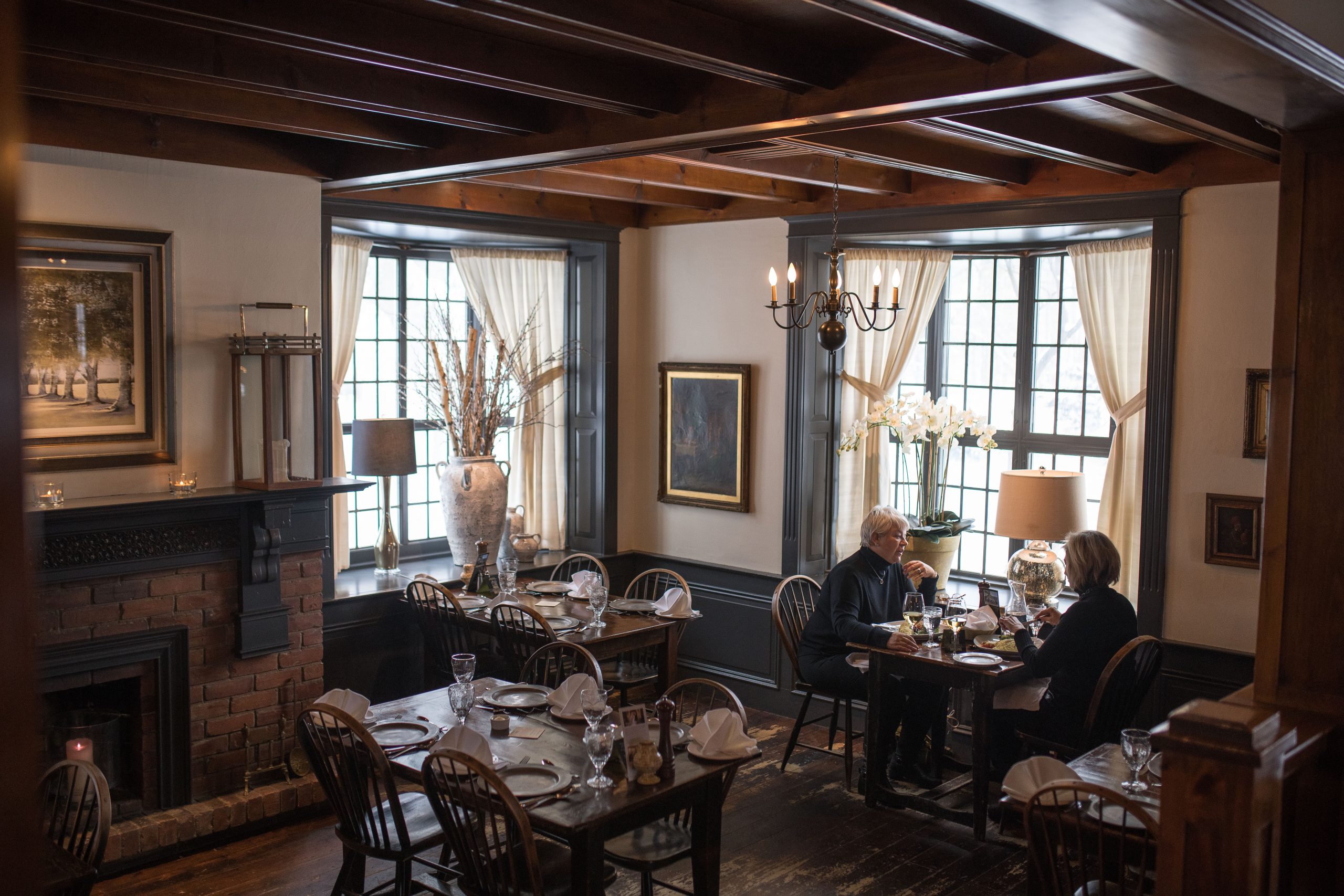 dining room at mrs. mitchell's with two ladies enjoying their meal