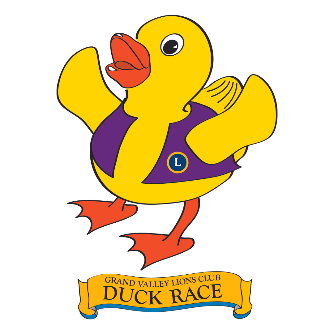 Image of graphic duck. Logo for the duck race