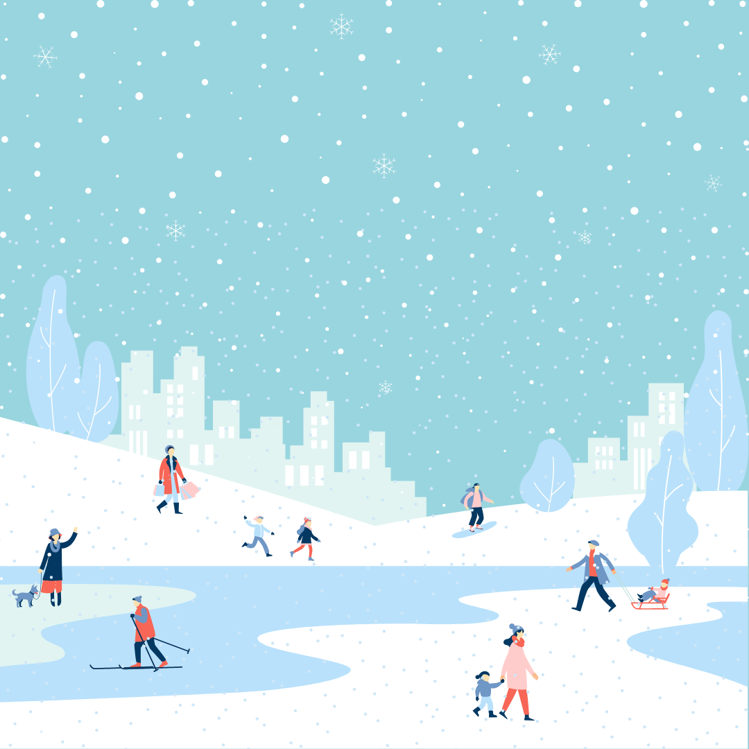 Outdoor winter activities graphic