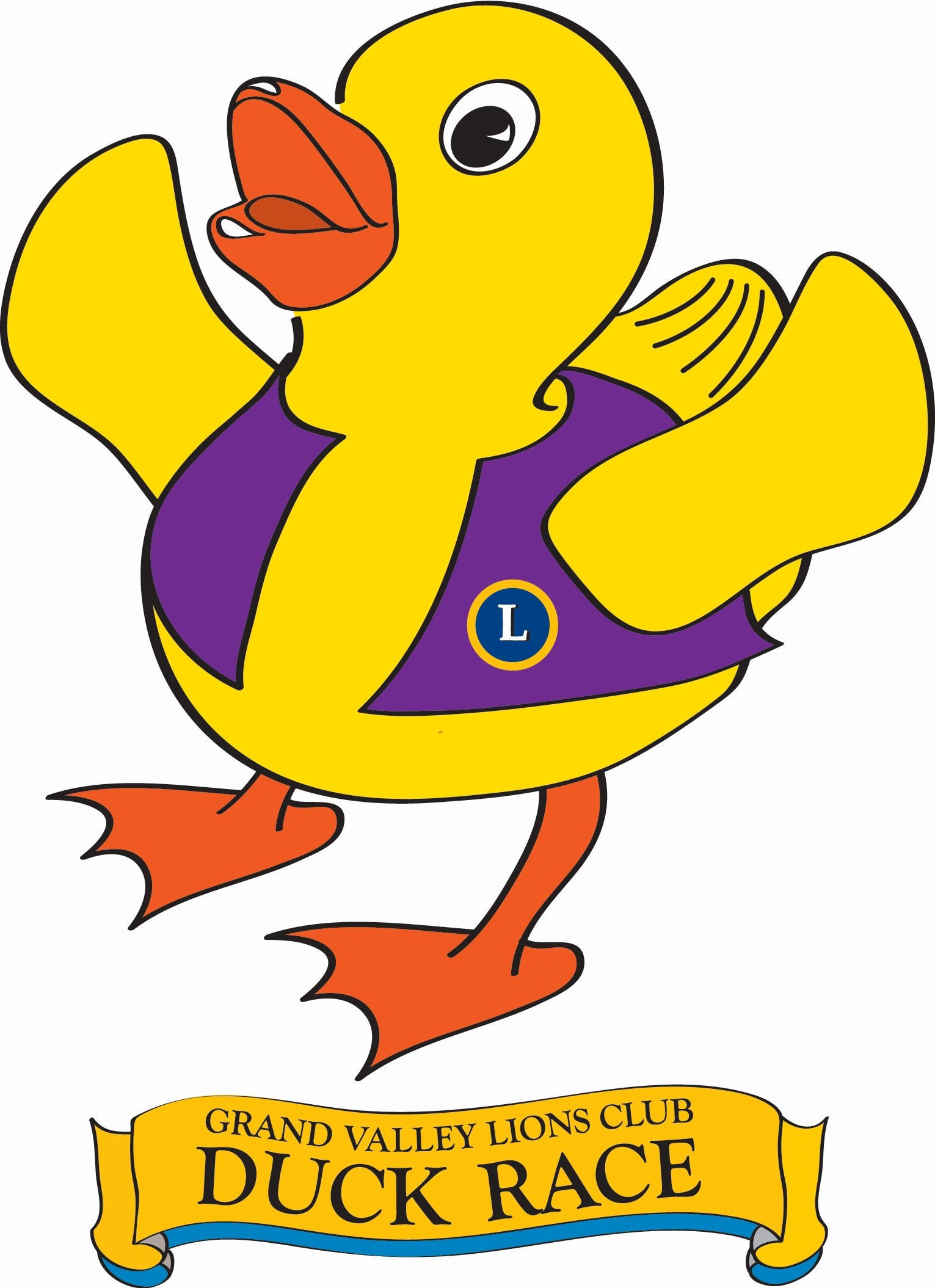 big yellow duck graphic for Grand Valley Duck Race