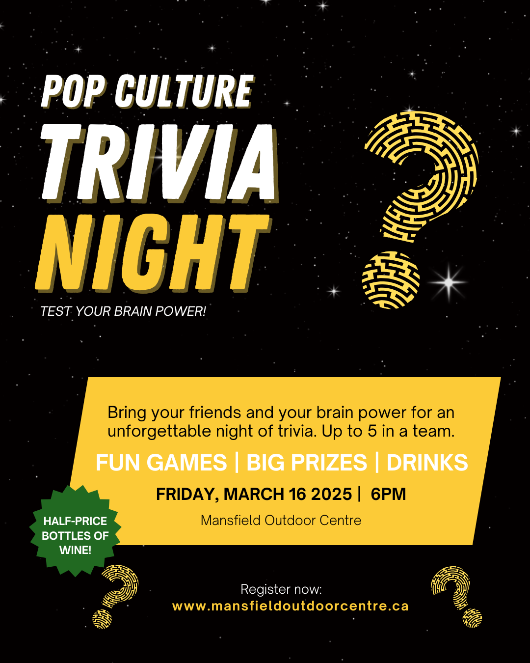 Pop culture trivia night ad