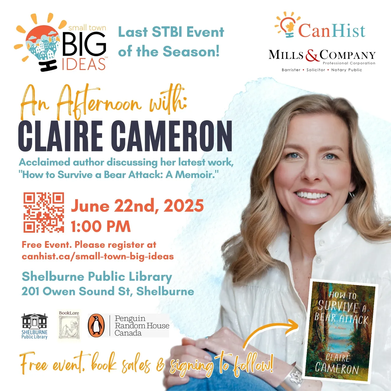 image of claire cameron event ad