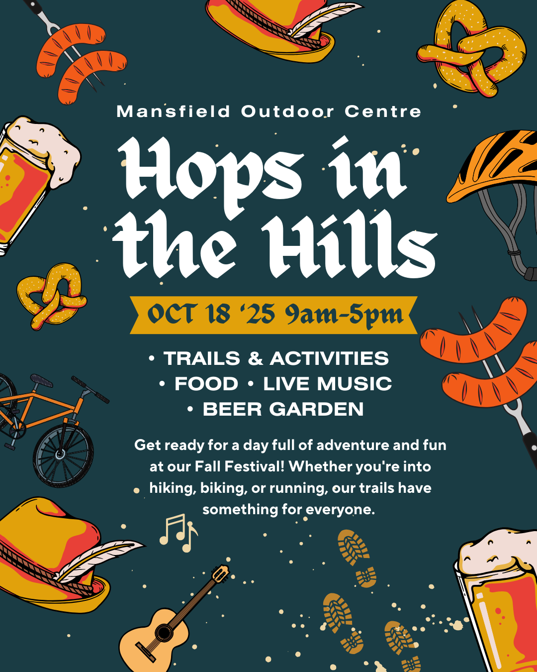 "Hops in the Hills" graphic